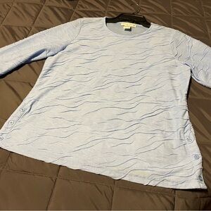 Rebecca Malone Light Blue Textured Long Sleeve Shirt
